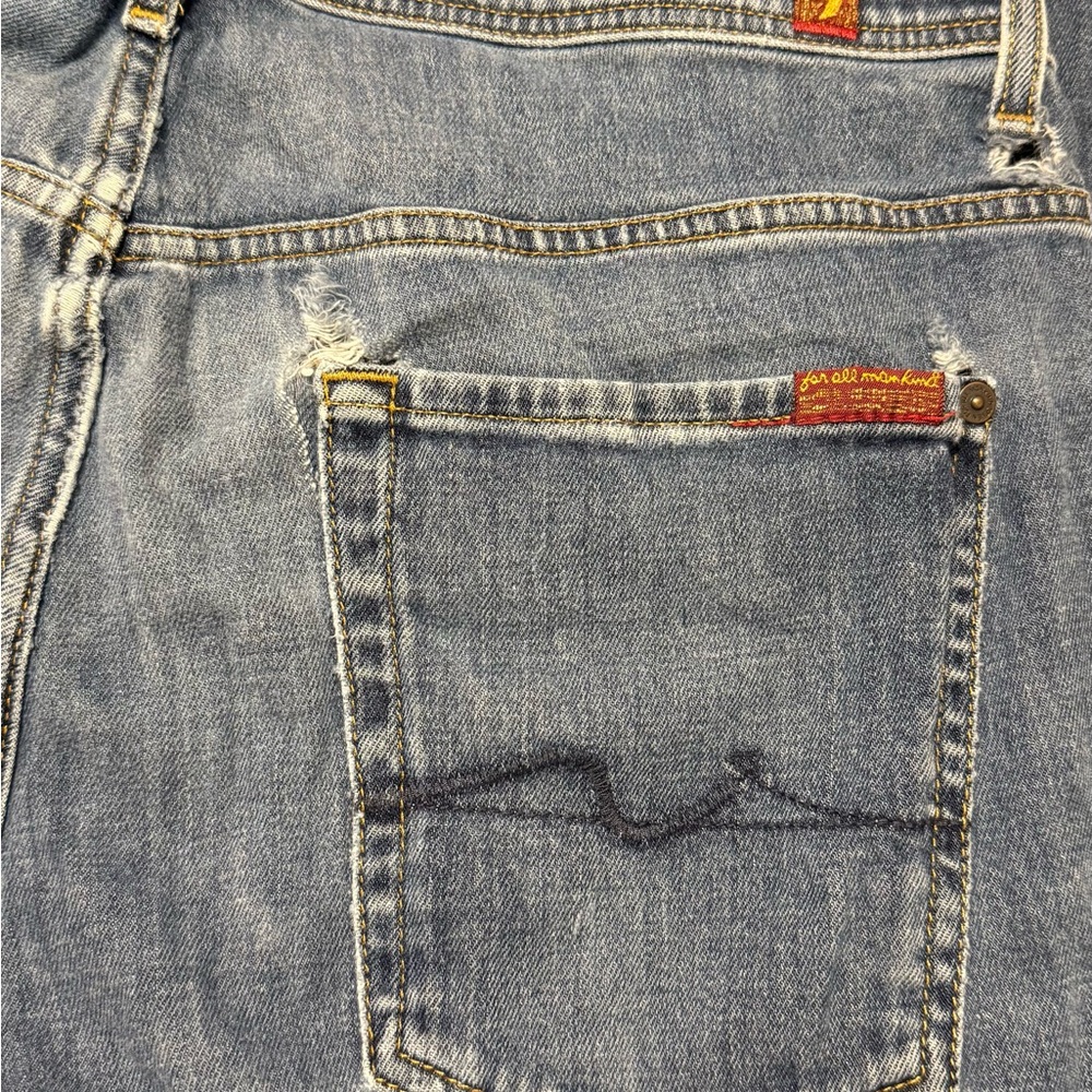 7 For All Mankind Boot Blue Relaxed Jeans with Signature Style